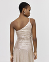 ACCESS top one-shoulder metallic gold