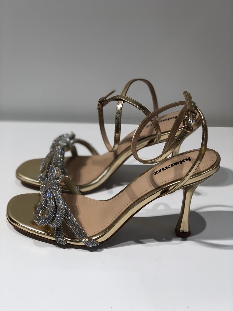 LOLA CRUZ sandalen LISBOA strik gold