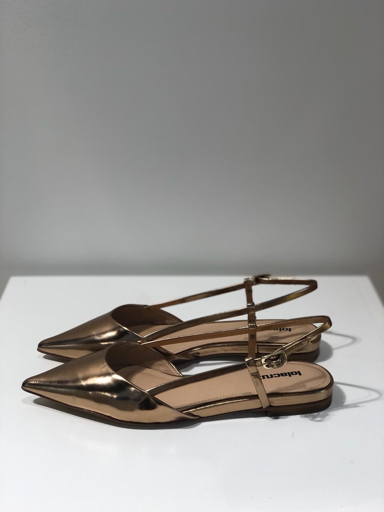 LOLA CRUZ muiltjes CARMEN FLAT goud/brons