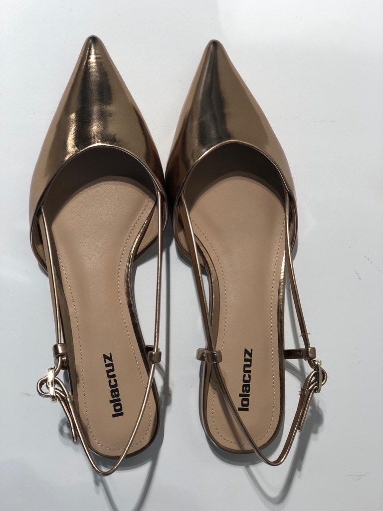 LOLA CRUZ muiltjes CARMEN FLAT goud/brons