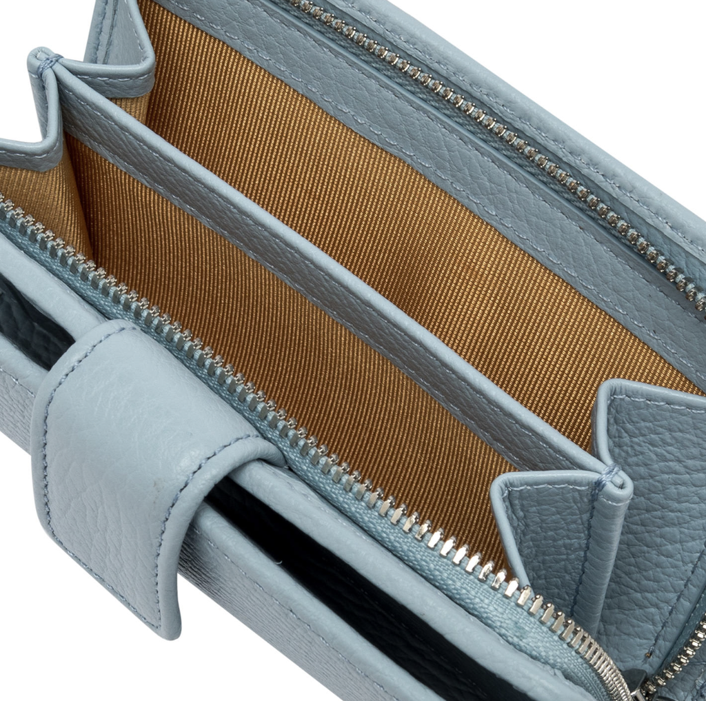 GIANNI CHIARINI portefeuille GRAIN klein lichtblauw