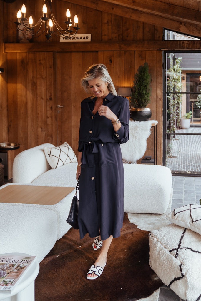 ACCESS kleed SHIRT-DRESS blauw