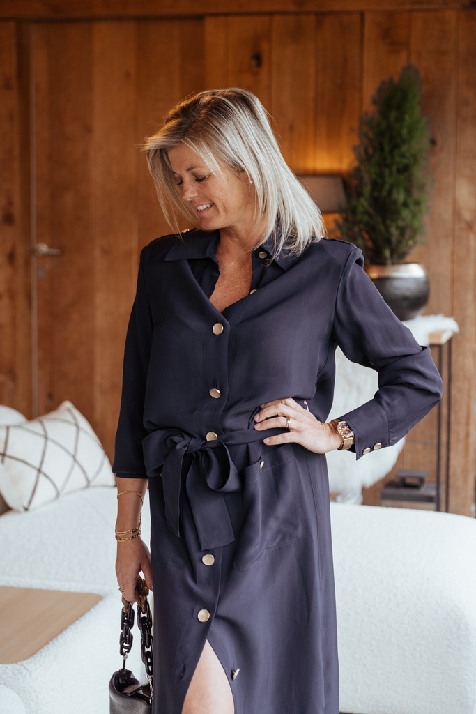 ACCESS kleed SHIRT-DRESS blauw