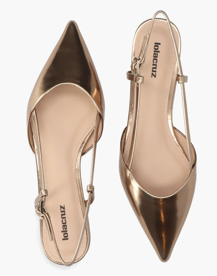 LOLA CRUZ muiltjes CARMEN FLAT goud/brons