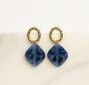 SP oorringen ruit blauw
