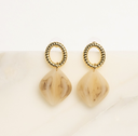 SP oorringen ruit beige