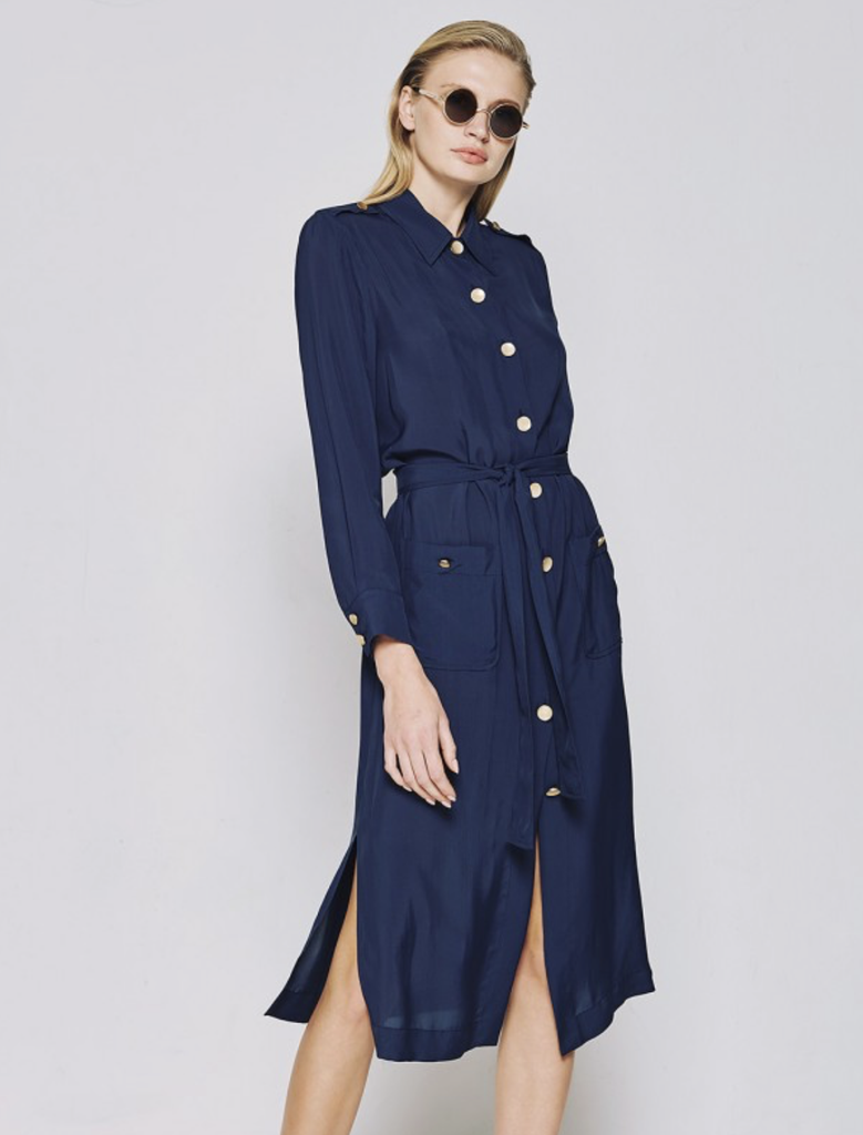 ACCESS kleed SHIRT-DRESS blauw