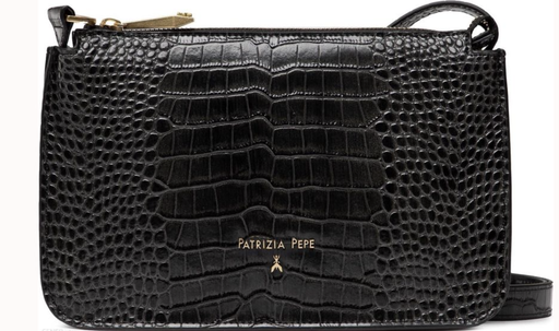 [8B0050/L030-K103] PATRIZIA PEPE handtas croco zwart