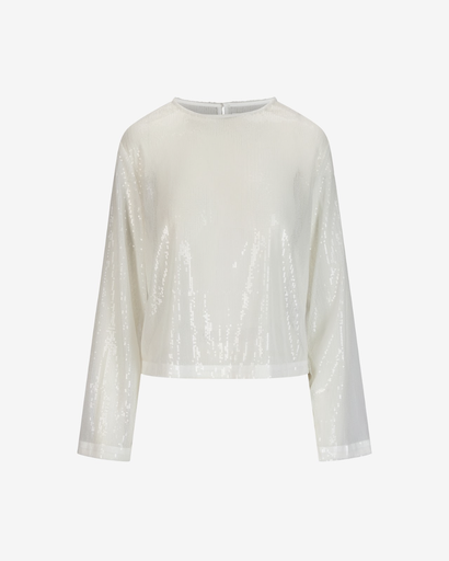 [1553 Core Longsleeve sequin dar] IBEN bloes CORE pailletten wit