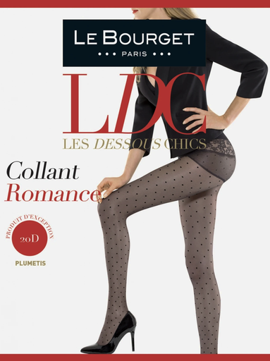 LE BOURGET nylon NOIR 20 DEN collant romance